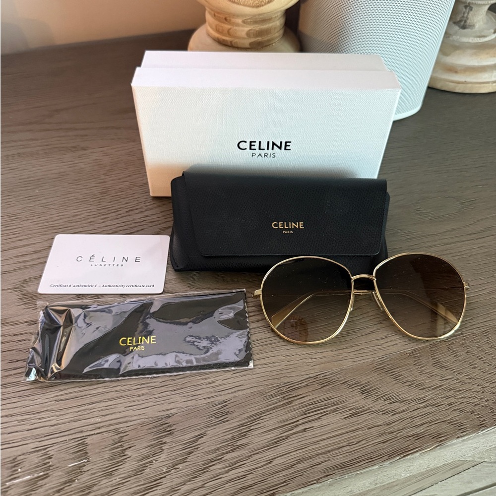 Celine Women's Sunglasses with Gold Frame